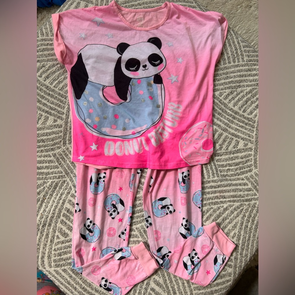 Girls panda pjs